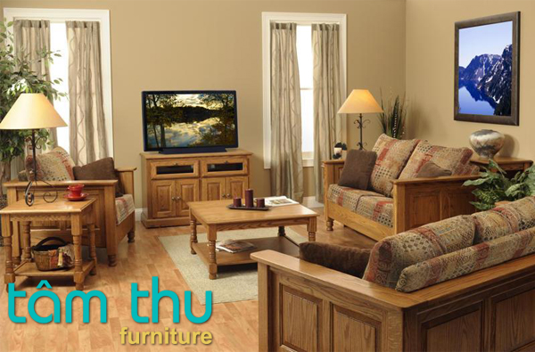 sofa gỗ sồi hiện đại